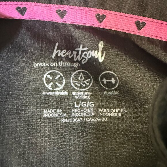 Heartsoul Womens Black Zip-Up Scrub Jacket Size Large Moisture-Wicking 4-Way Str - Picture 2 of 8